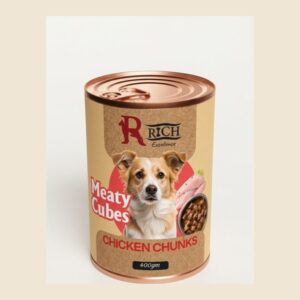 Meaty Cubes wet dog food chunks can